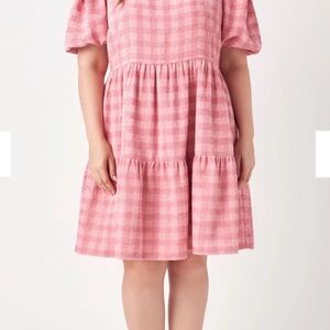 English Factory Pink Gingham Dress